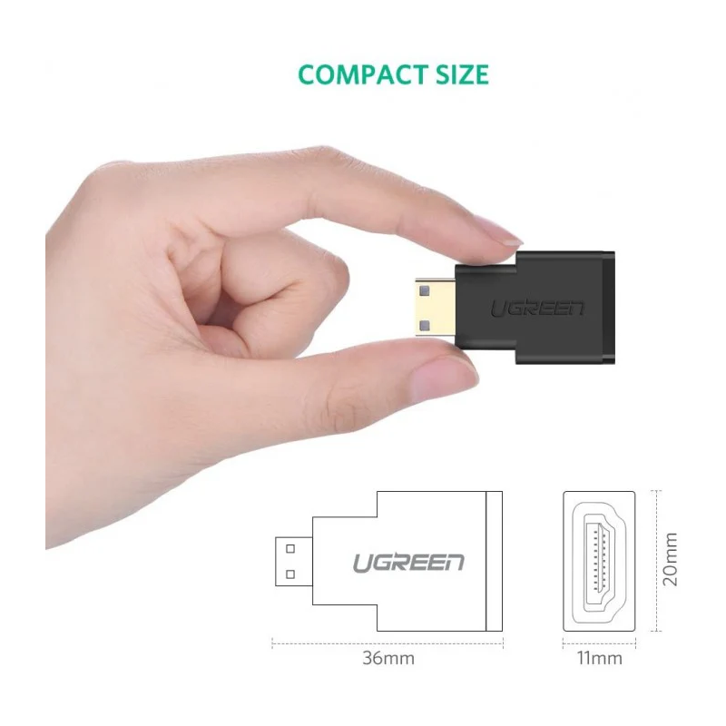 UGREEN Mini HDMI Male to HDMI Female Adapter - 20101