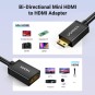 UGREEN Mini HDMI Male to HDMI Female Adapter Cable 22cm - 20137