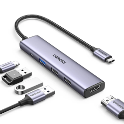 UGREEN USB-C to 1*USB 3.0 Up To 5Gpbs + 2*USB 2.0 Up To 480Mbps + HDMI Port With PD 100Watt Adapter - CM478 - 15495