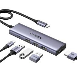 UGREEN USB-C to HDMI + 3*USB 3.0 Up To 5Gpbs + USB-C PD Power Converter Multifunction Adapter - CM511 - 15596