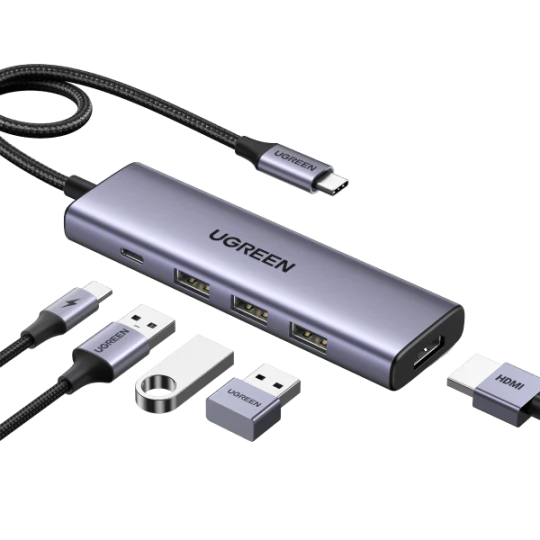 UGREEN USB-C to HDMI + 3*USB 3.0 Up To 5Gpbs + USB-C PD Power Converter Multifunction Adapter - CM511 - 15596