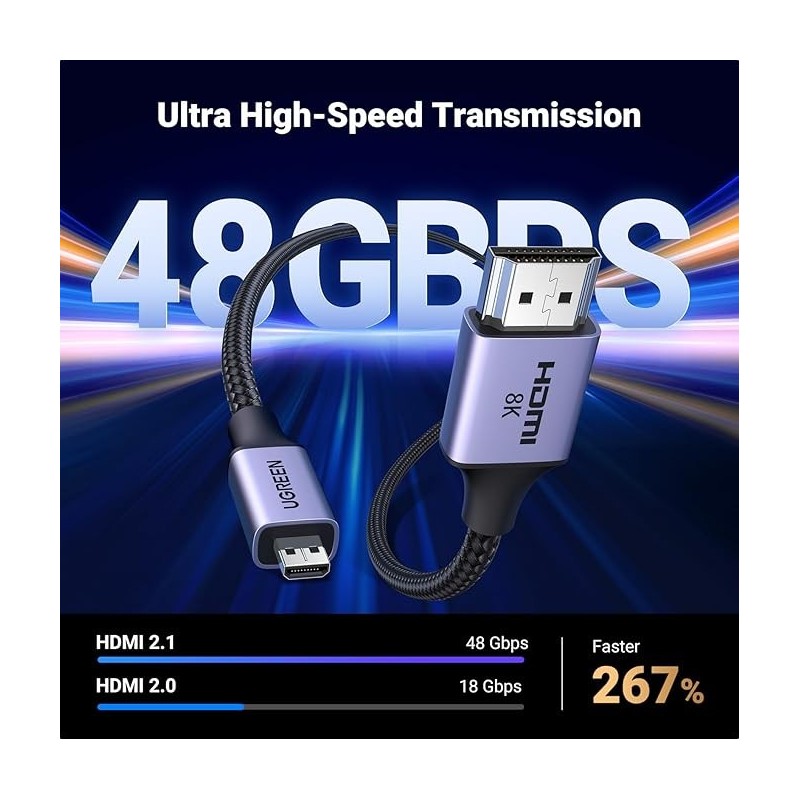 UGREEN Micro HDMI to HDMI 8K Cable -  HD164- 15516