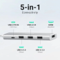 UGREEN 5-in-1 USB-C To HDMI HDMI 4K@30Hz + 3*USB 3.0 A+PD Power Converter - CM478 - 35580