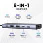 UGREEN 6-in-1 USB-C To HDMI 4K@60Hz + 2*USB-A 3.2+2*USB 3.2 C+PD Power Converter - CM511 - 35999
