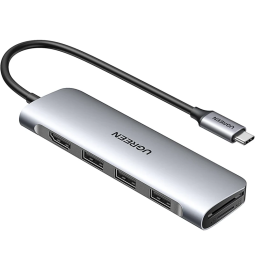 UGREEN USB-C to 3*USB 3.0 A + HDMI 4K*2K/30Hz + SD + TF(use simultaneously) Multifunction Adapter - CM511 - 20956A