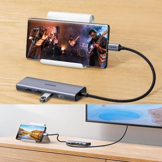 UGREEN USB-C to 3*USB 3.0 A + HDMI 4K@60Hz max + SD/TF Multifunction Adapter - CM511 - 60383