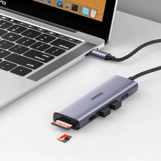 UGREEN USB-C to 3*USB 3.0 A + HDMI 4K@60Hz max + SD/TF Multifunction Adapter - CM511 - 60383