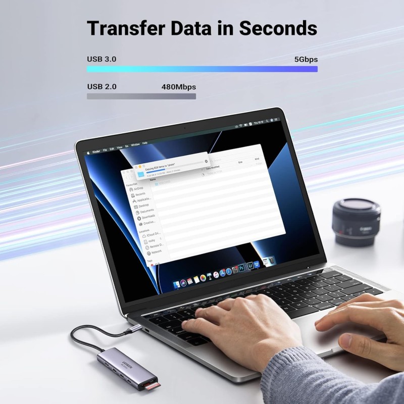 UGREEN USB-C to 3*USB 3.0 A + HDMI 4K@60Hz max + SD/TF Multifunction Adapter - CM511 - 60383