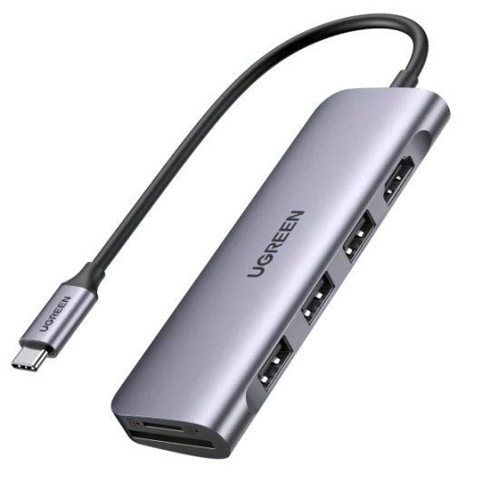 UGREEN USB-C to 3 Ports USB3.0-A Hub + HDMI + TF/SD With PD - CM195 - 70410