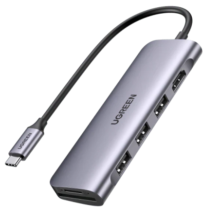 UGREEN USB-C to 3 Ports USB3.0-A Hub + HDMI + TF/SD With PD - CM195 - 70410