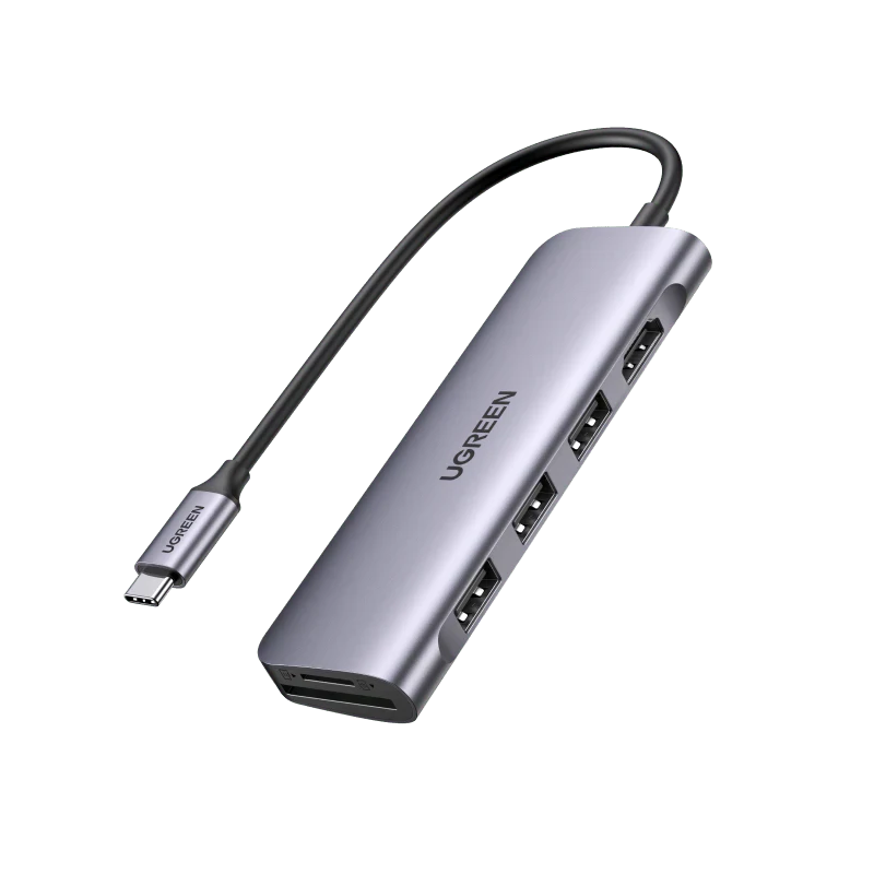 UGREEN USB-C to 3 Ports USB3.0-A Hub + HDMI + TF/SD With PD - CM195 - 70410