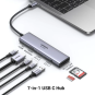 UGREEN 7-in-1 USB-C To HDMI 4K@60Hz + 2xUSB-C 3.2+1xUSB-A 3.2+SD/TF+PD Converter - CM511 - 45521