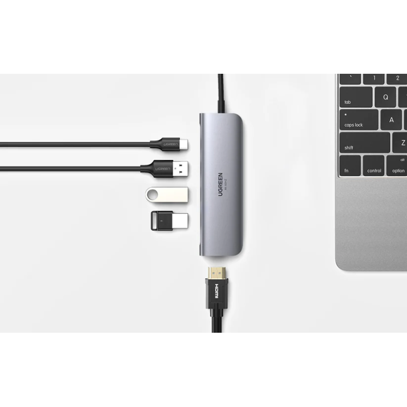 UGREEN USB-C 3*USB A 3.0 + HDMI 4K 2.0 + USB-C PD Multifunction Adapter - CM136 - 70495