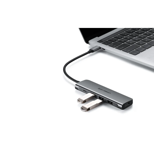 UGREEN USB-C 3*USB A 3.0 + HDMI 4K 2.0 + USB-C PD Multifunction Adapter - CM136 - 70495