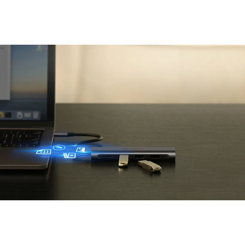 UGREEN USB-C 3*USB A 3.0 + HDMI 4K 2.0 + USB-C PD Multifunction Adapter - CM136 - 70495