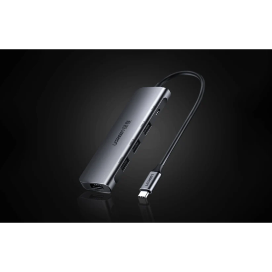 UGREEN USB-C 3*USB A 3.0 + HDMI 4K 2.0 + USB-C PD Multifunction Adapter - CM136 - 70495