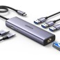 UGREEN 6-in-1 USB-C To HDMI+2*USB-A 3.2 +1*USB 3.2 C+RJ45+PD Power Converter - CM512 - 45000