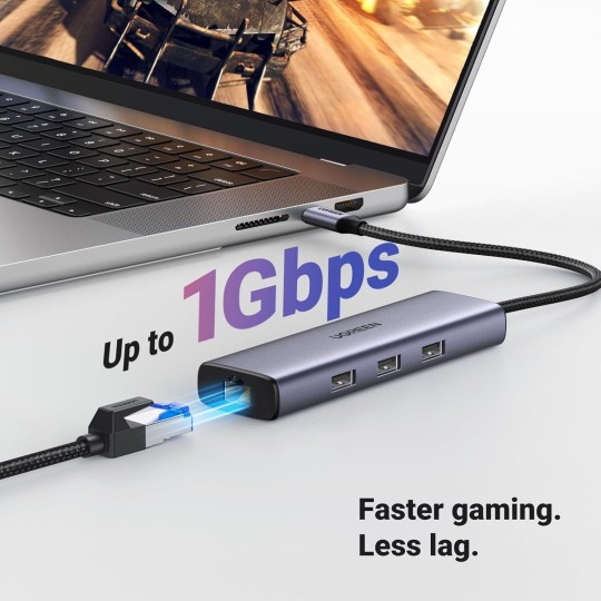 UGREEN 6-in-1 USB-C To HDMI+2*USB-A 3.2 +1*USB 3.2 C+RJ45+PD Power Converter - CM512 - 45000