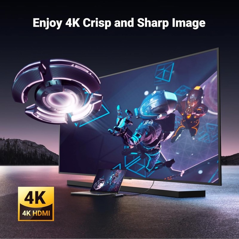 UGREEN 6-in-1 USB-C To HDMI+2*USB-A 3.2 +1*USB 3.2 C+RJ45+PD Power Converter - CM512 - 45000