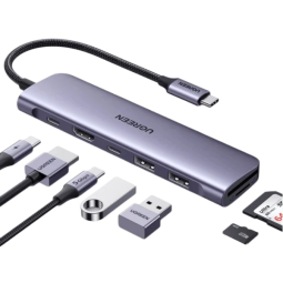 UGREEN USB-C to 2*USB 3.0 A+USB-C+HDMI 4K@30Hz max + SD/TF + PD Multifunction Adapter - CM195 - 15214