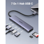UGREEN USB-C to 2*USB 3.0 A+USB-C+HDMI 4K@30Hz max + SD/TF + PD Multifunction Adapter - CM195 - 15214
