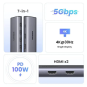 UGREEN 7-in-1 USB-C to USB-A 3.0+3*USB-A 2.0+2*HDMI+PD port Converter - CM498 - 35897