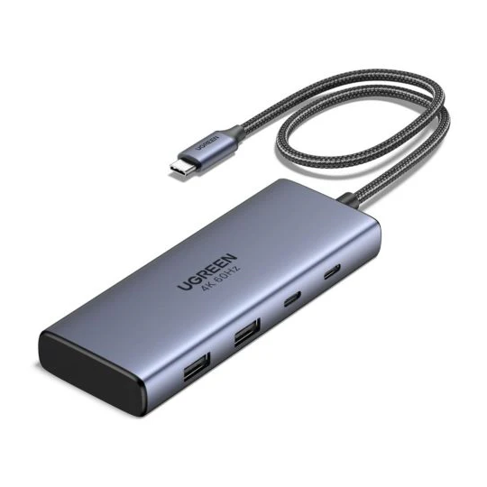 UGREEN 7-in-1 USB-C to 2*USB-A 3.2+2*USB-C 3.2+2*HDMI+PD port Converter - CM498 - 45379