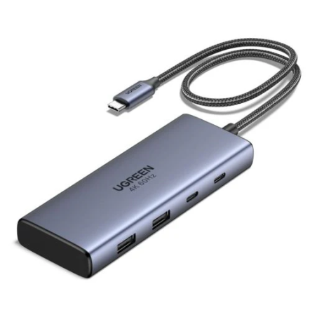 UGREEN 7-in-1 USB-C to 2*USB-A 3.2+2*USB-C 3.2+2*HDMI+PD port Converter - CM498 - 45379