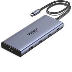 UGREEN 10-in-1 USB-C to USB-A 3.2+USB-A 3.0+2*USB-C 3.2+2*HDMI+RJ45 Gigabit+SD&TF +PD port Converter - CM639 - 45380