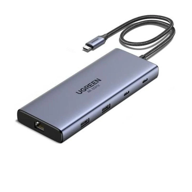 UGREEN 10-in-1 USB-C to USB-A 3.2+USB-A 3.0+2*USB-C 3.2+2*HDMI+RJ45 Gigabit+SD&TF +PD port Converter - CM639 - 45380