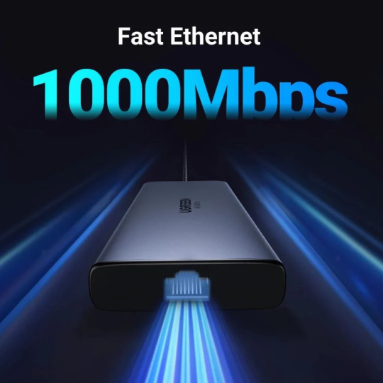 UGREEN 10-in-1 USB-C to USB-A 3.2+USB-A 3.0+2*USB-C 3.2+2*HDMI+RJ45 Gigabit+SD&TF +PD port Converter - CM639 - 45380