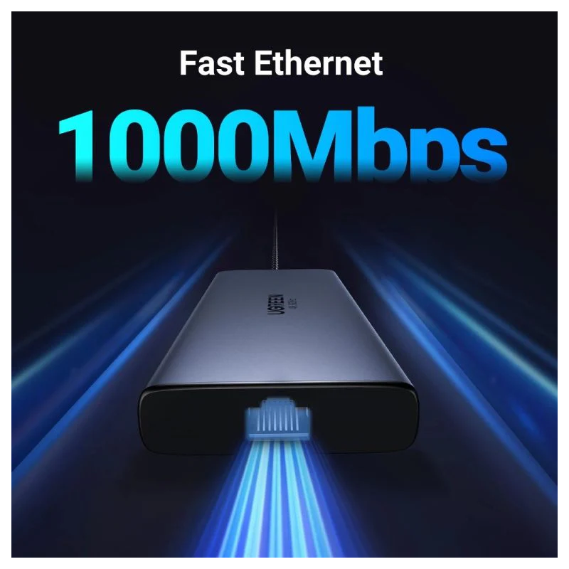 UGREEN 10-in-1 USB-C to USB-A 3.2+USB-A 3.0+2*USB-C 3.2+2*HDMI+RJ45 Gigabit+SD&TF +PD port Converter - CM639 - 45380