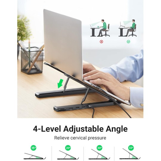 UGREEN USB-C to 2*USB3.0+HDMI+SD+TF Card Reader Docking Station - CM359 - 80551
