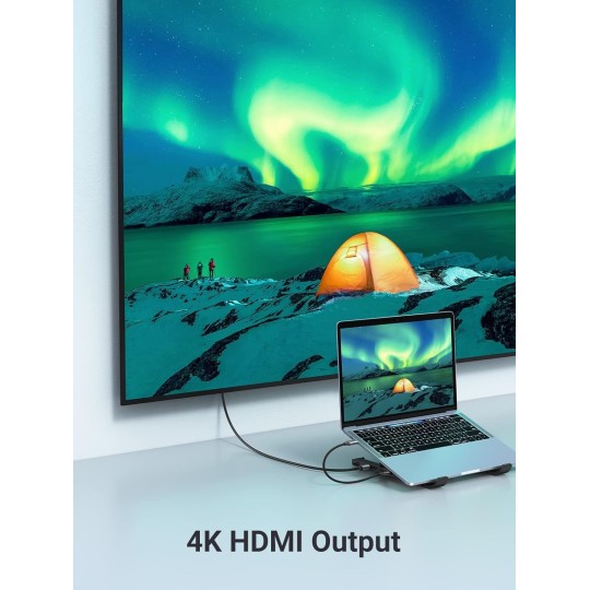 UGREEN USB-C to 2*USB3.0+HDMI+SD+TF Card Reader Docking Station - CM359 - 80551