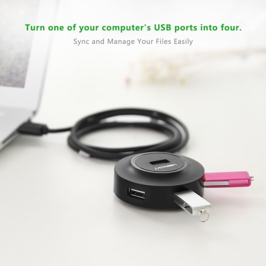UGREEN USB 2.0 Hub 4 Ports With Micro USB Power Port - CR106 - 20277
