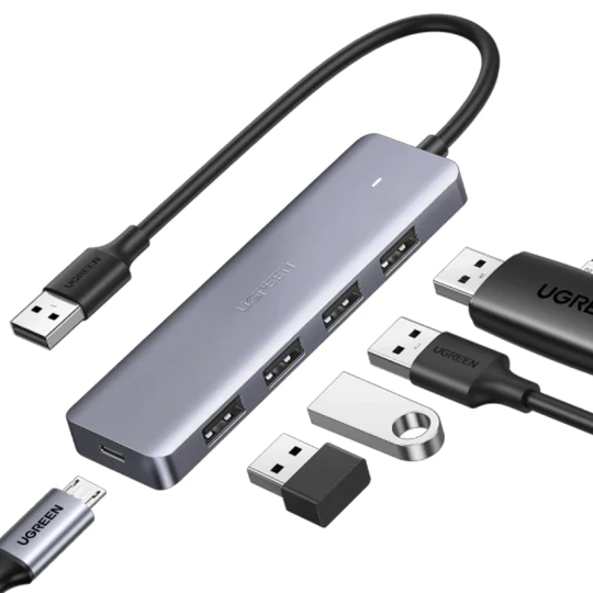 UGREEN USB Hub 3.0, Ultra Slim 4 Port USB 3 Hub with 5Gbps Data Transfer - CM219 - 50985