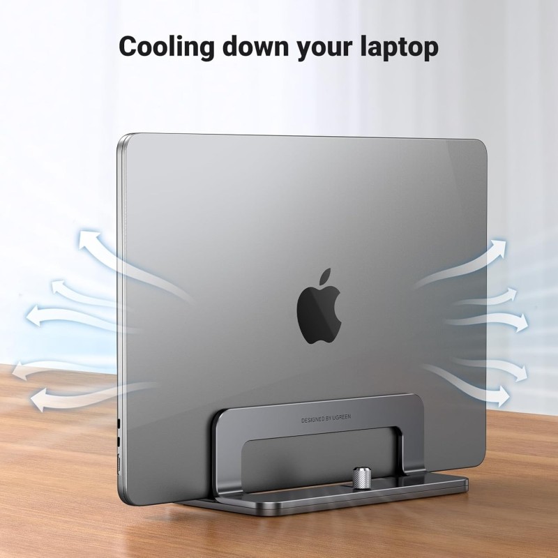 UGREEN Vertical Laptop Stand Aluminium Size L150*W79*H51MM Up To 15.6"   - LP258 - 20471