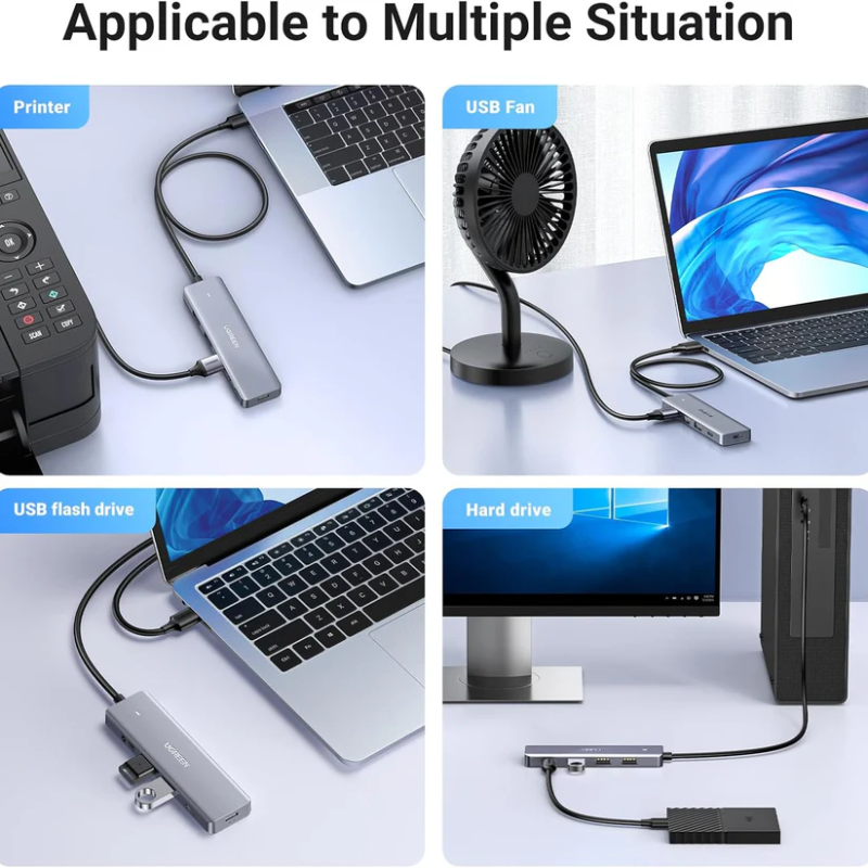 UGREEN 3*USB-A 3.0+ 1* USB-C 3.0 HUB with USB-C Power Port - CM219 - 15920