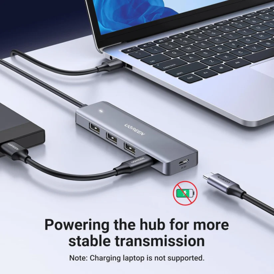 UGREEN 3*USB-A 3.0+ 1* USB-C 3.0 HUB with USB-C Power Port - CM219 - 15920