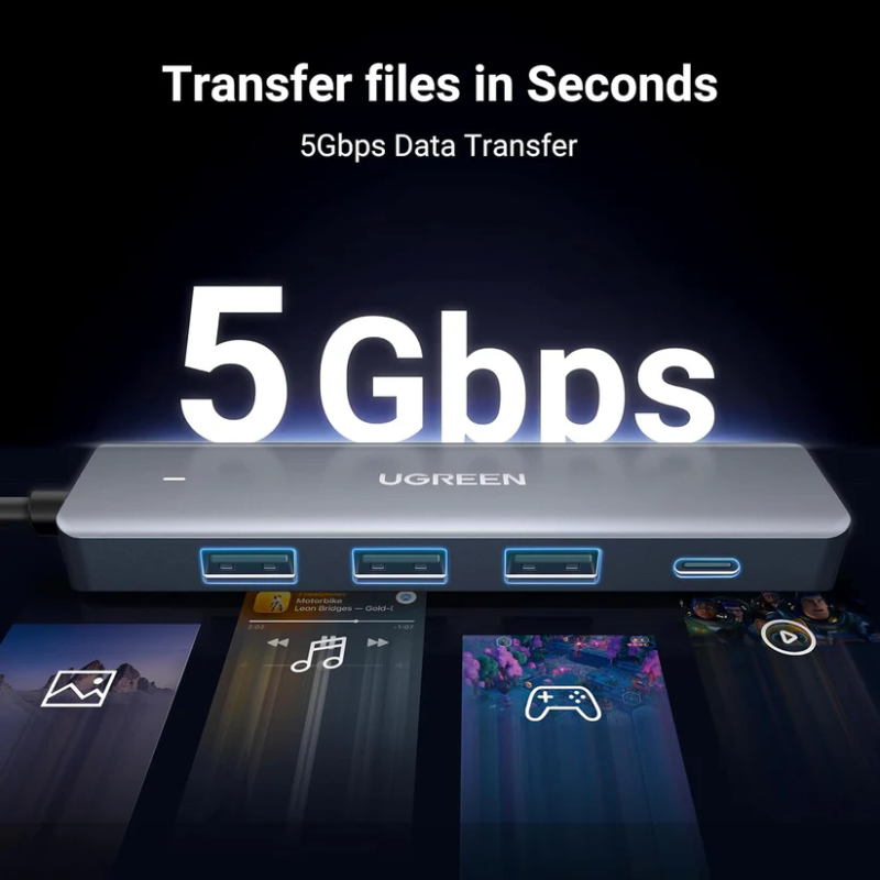 UGREEN 3*USB-A 3.0+ 1* USB-C 3.0 HUB with USB-C Power Port - CM219 - 15920