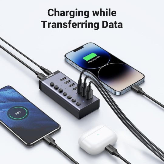 UGREEN USB-C to 7-Port USB-A 3.0 Hub DC 12V EU - CM481 - 90307