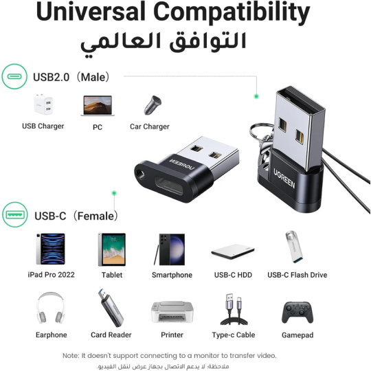 UGREEN USB A Male to USB-C Female Adapter - US280 - 50568