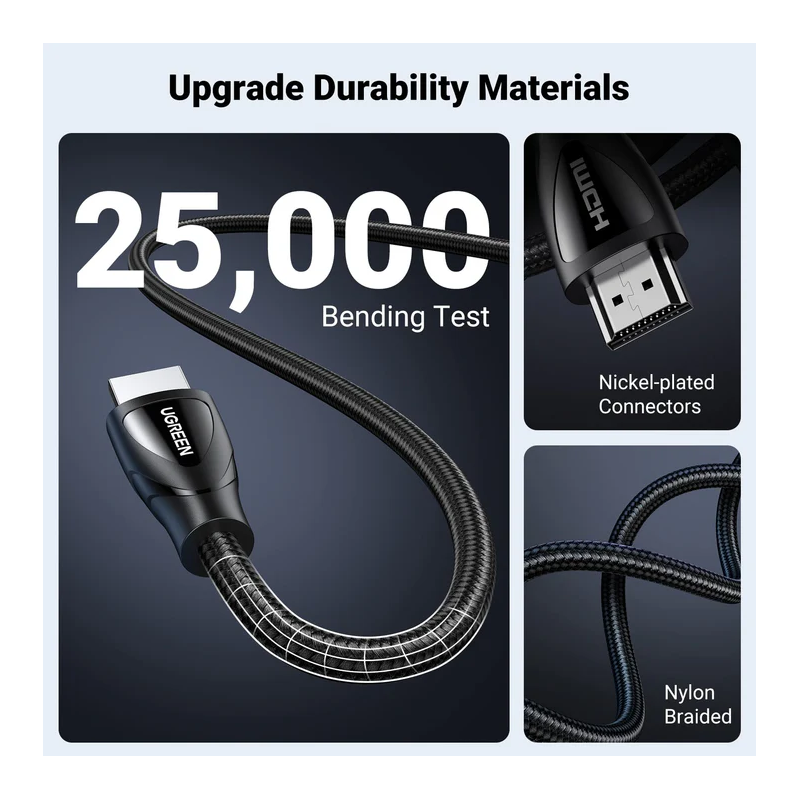 UGREEN HDMI A M/M Cable with Braided 8K@60Hz/4K@120Hz - HD140 - 80401