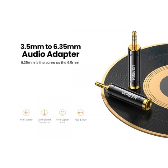 UGREEN 3.5mm Male to 6.35mm Female Adapter 1pcs - AV168 - 60711