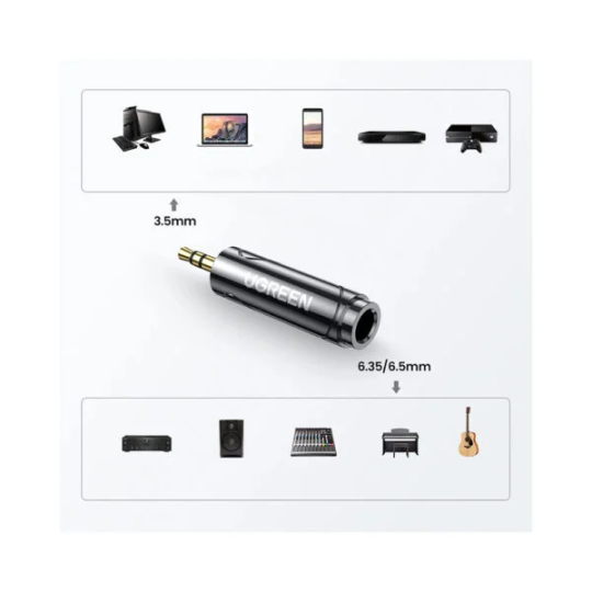 UGREEN 3.5mm Male to 6.35mm Female Adapter 1pcs - AV168 - 60711