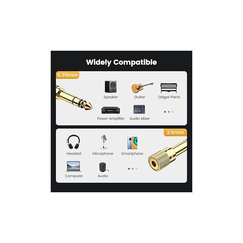 UGREEN 6.5mm Male to 3.5mm Female Adapter - 20503