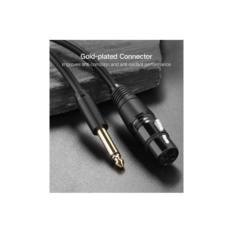 Ugreen Audio Cable XLR (Female) to 6.35mm Jack (Male) – Black - AV131 - 20719