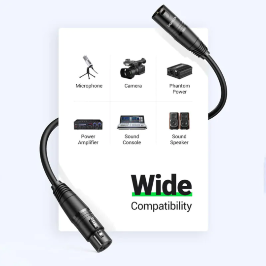 UGREEN 3.5mm Three-Pole Male to XLR Female Audio Cable - AV182 - 20763