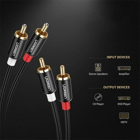 UGREEN 2RCA Male to 2RCA Male Cable - AV104 - 30747