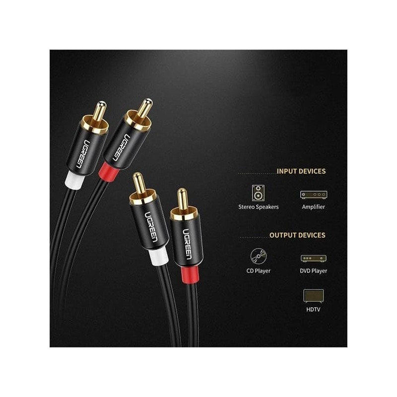 UGREEN 2RCA Male to 2RCA Male Cable - AV104 - 30747